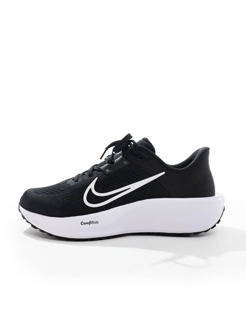 Nike Running Quest 6 sneakers in black and white Product Image