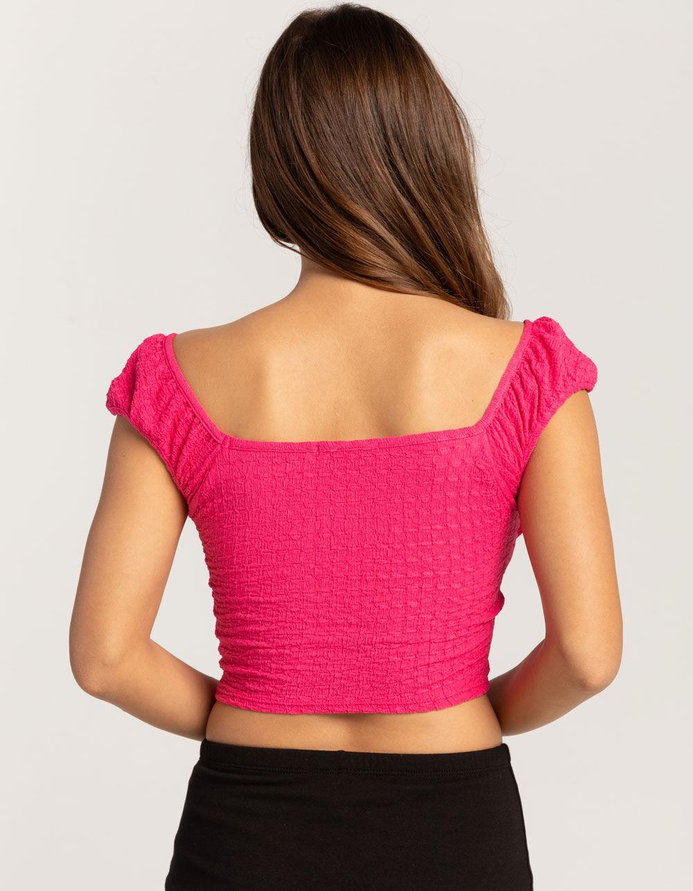 RSQ Womens Texture Top - PINK Product Image