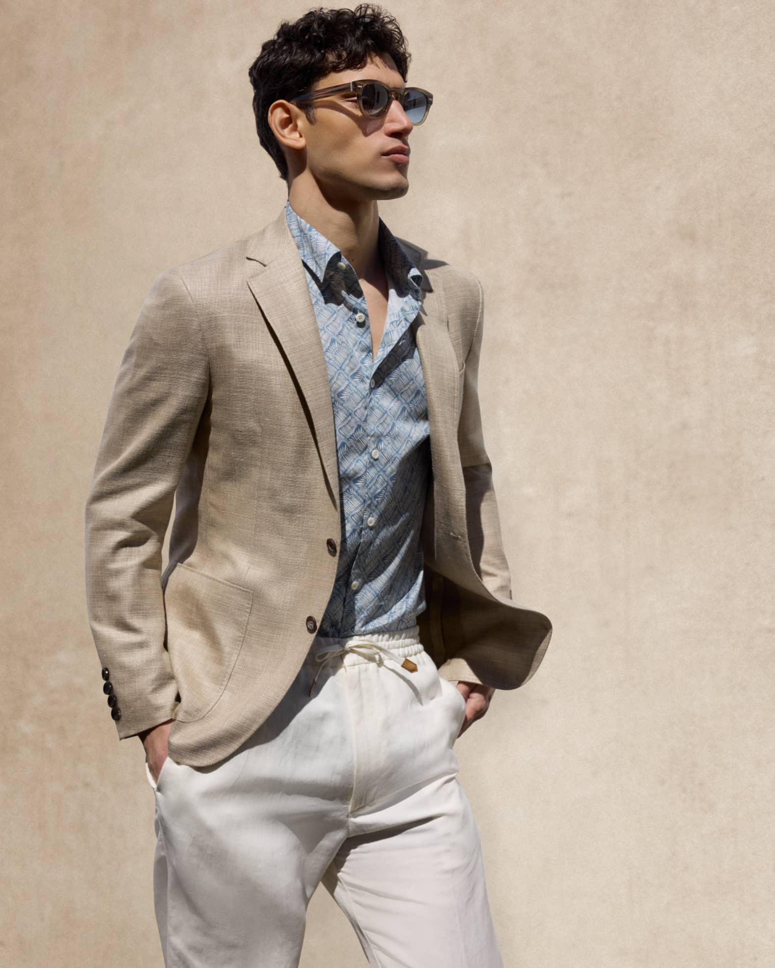 Men's Printed Cotton Short-Sleeve Shirt Product Image