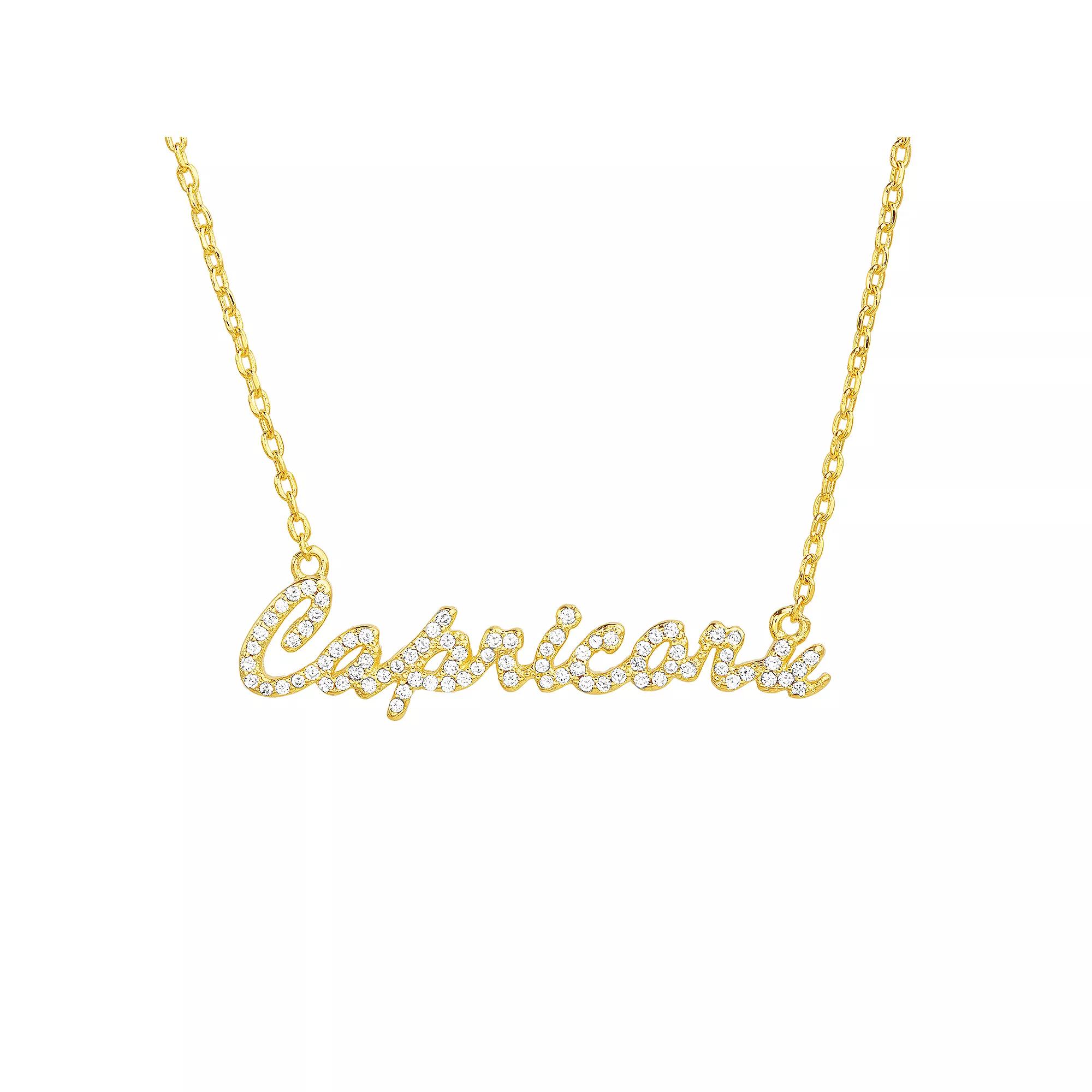 Paige Harper Sterling Silver Cubic Zirconia Zodiac Necklace, Women's, Size: 16-18" ADJ, Capricorn Product Image