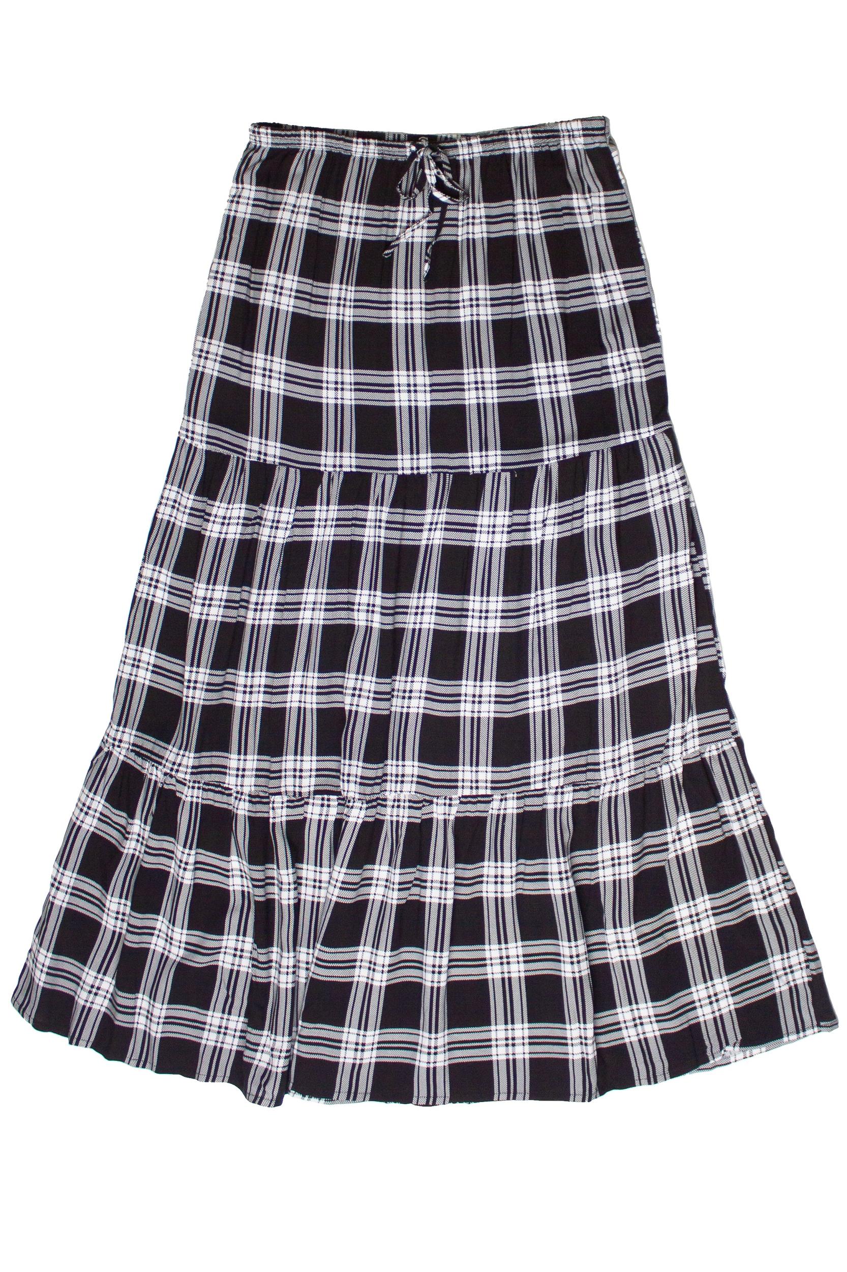 Plaid Tiered Maxi Skirt Product Image
