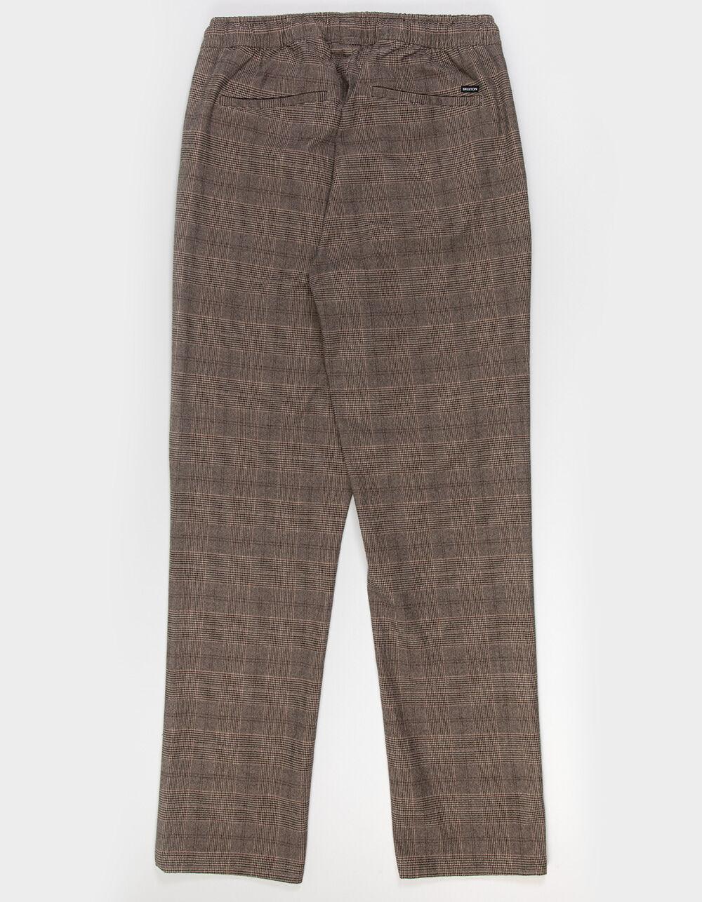 BRIXTON Broadway Houndstooth Relaxed Elastic Waist Mens Pants - BROWN Product Image