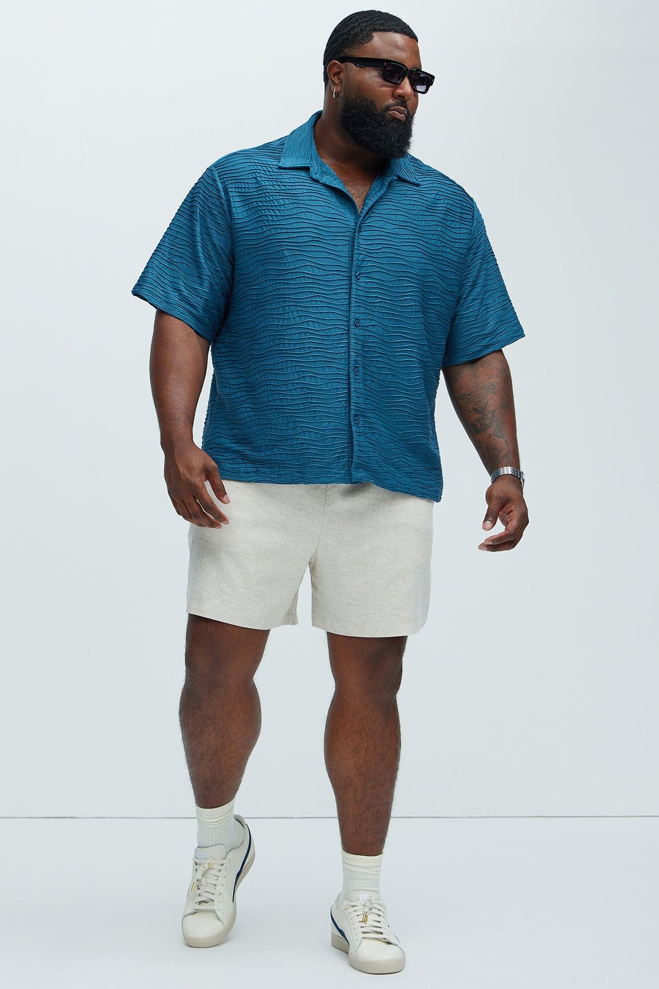 Sounds Good Textured Shirt - Blue Product Image