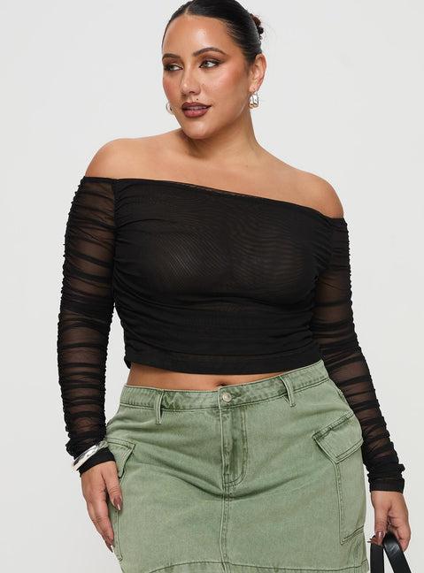 Hartford Off The Shoulder Top Black Curve Product Image