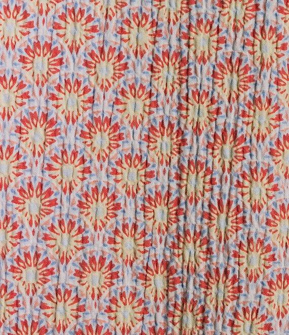 Rowm Short Sleeve Seersucker Geo Print Shirt Product Image