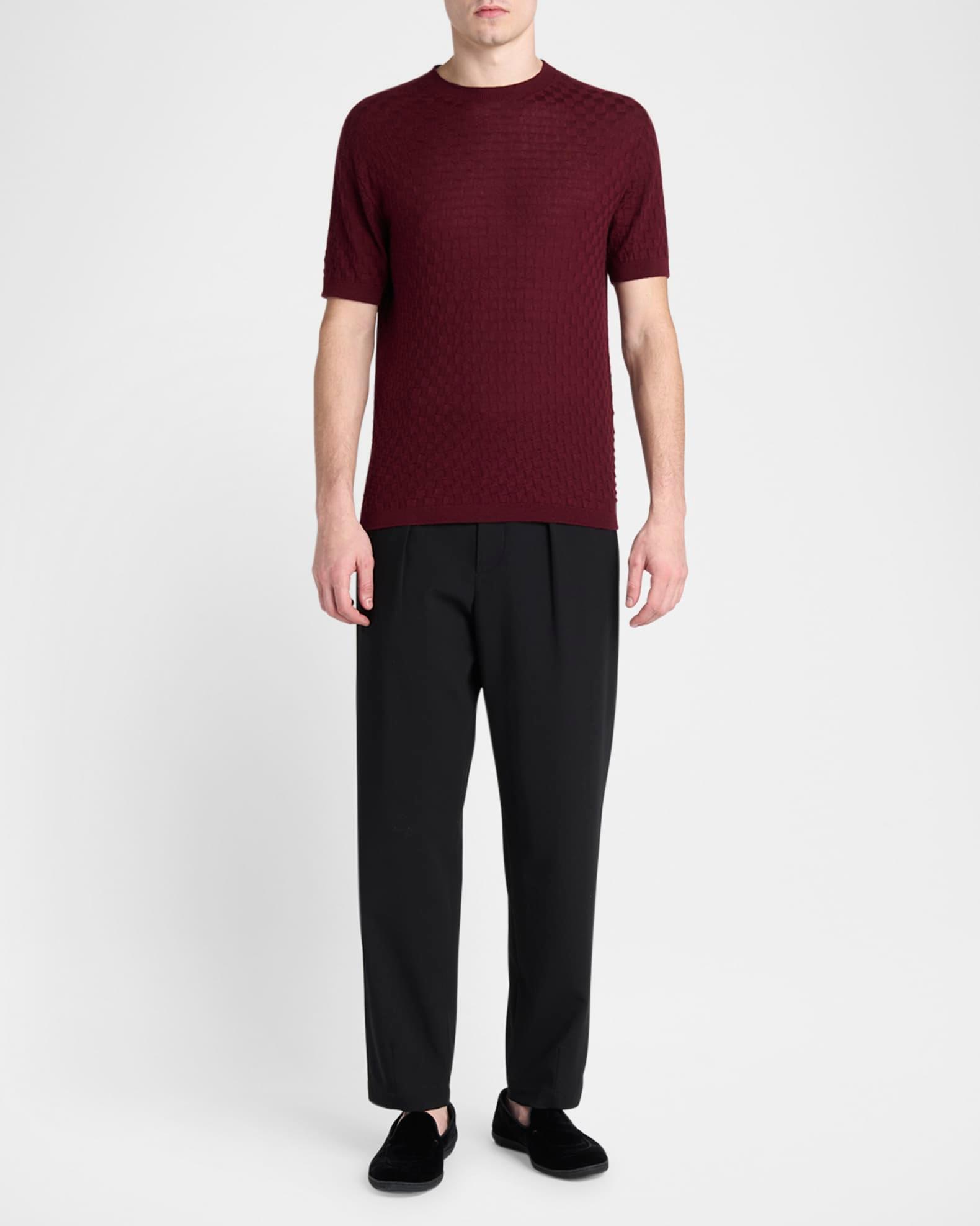 Men's Woven Quadrant Cashmere and Silk Crewneck Sweater Product Image