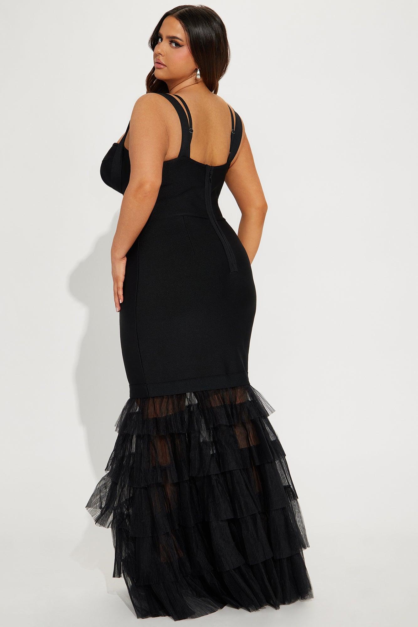 Charline Tulle Bandage Gown - Black Product Image