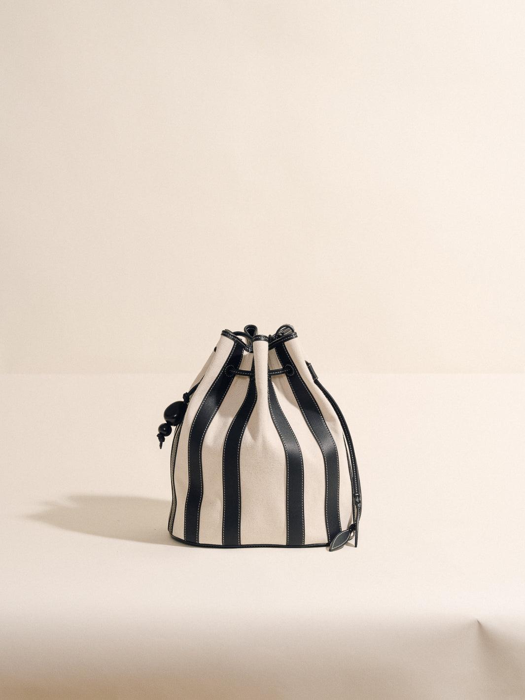 The Extra Large Drawstring in Striped Canvas Product Image