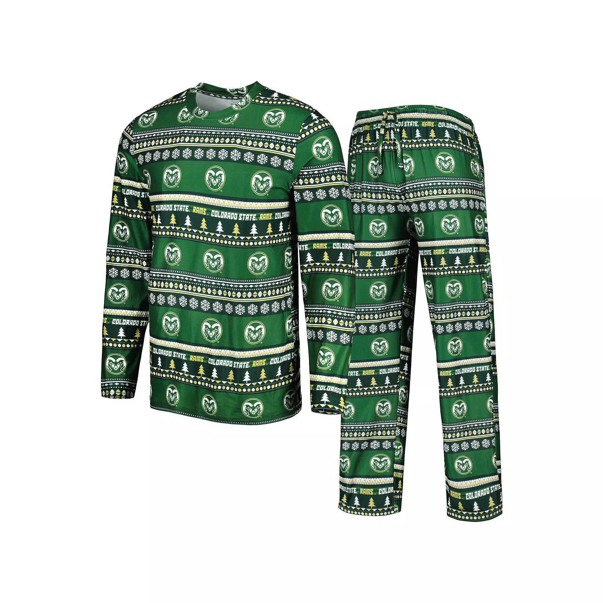 Men's Concepts Sport Green Colorado State Rams Swivel Long Sleeve T-Shirt & Pants Sleep Set,  Product Image