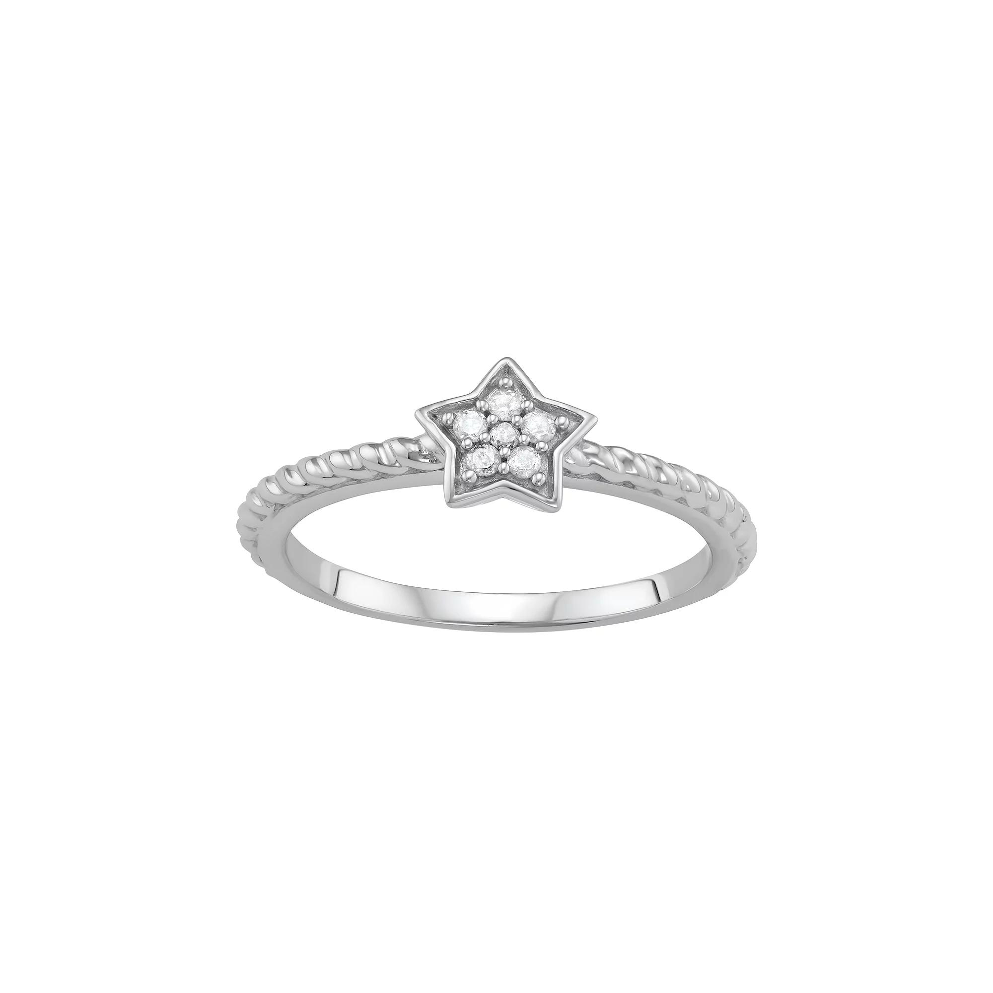 Jewelexcess Sterling Silver Diamond Accent Star Ring, Women's, Size: 6, Silver Tone Product Image