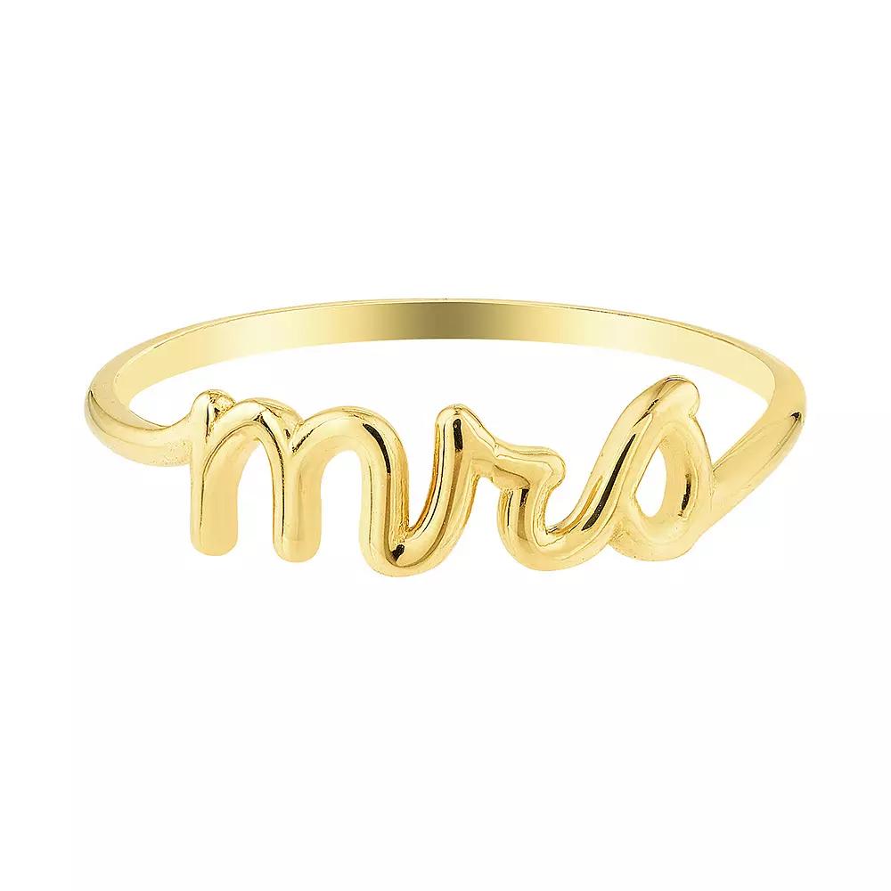 14k Gold "Mrs." Ring, Women's, Size: 8 Product Image