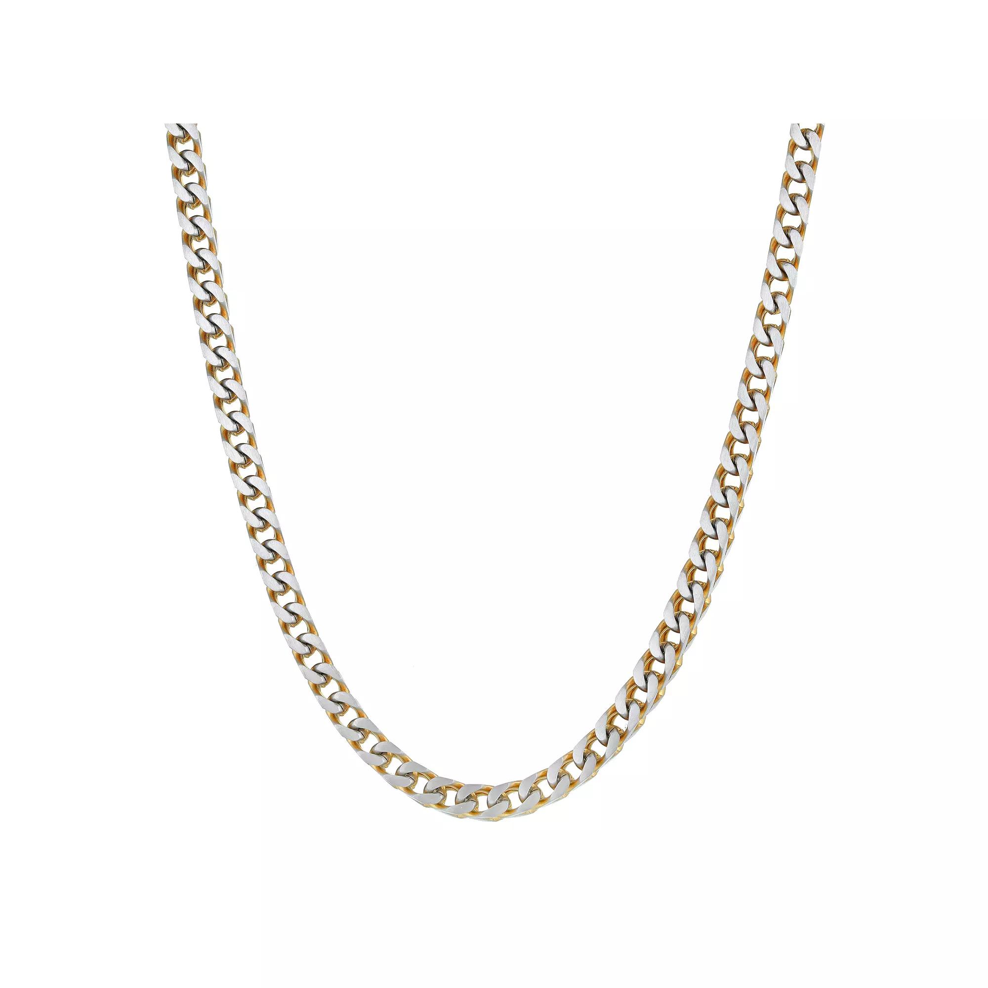 Men's LYNX Gold Tone Ion-Plated Stainless Steel Necklace, Size: 24" Product Image