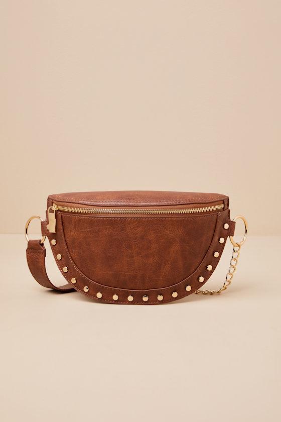 Jeanni Brown Studded Crossbody Bag Product Image