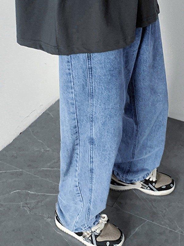 Men's Vintage Washed Loose Jeans Product Image