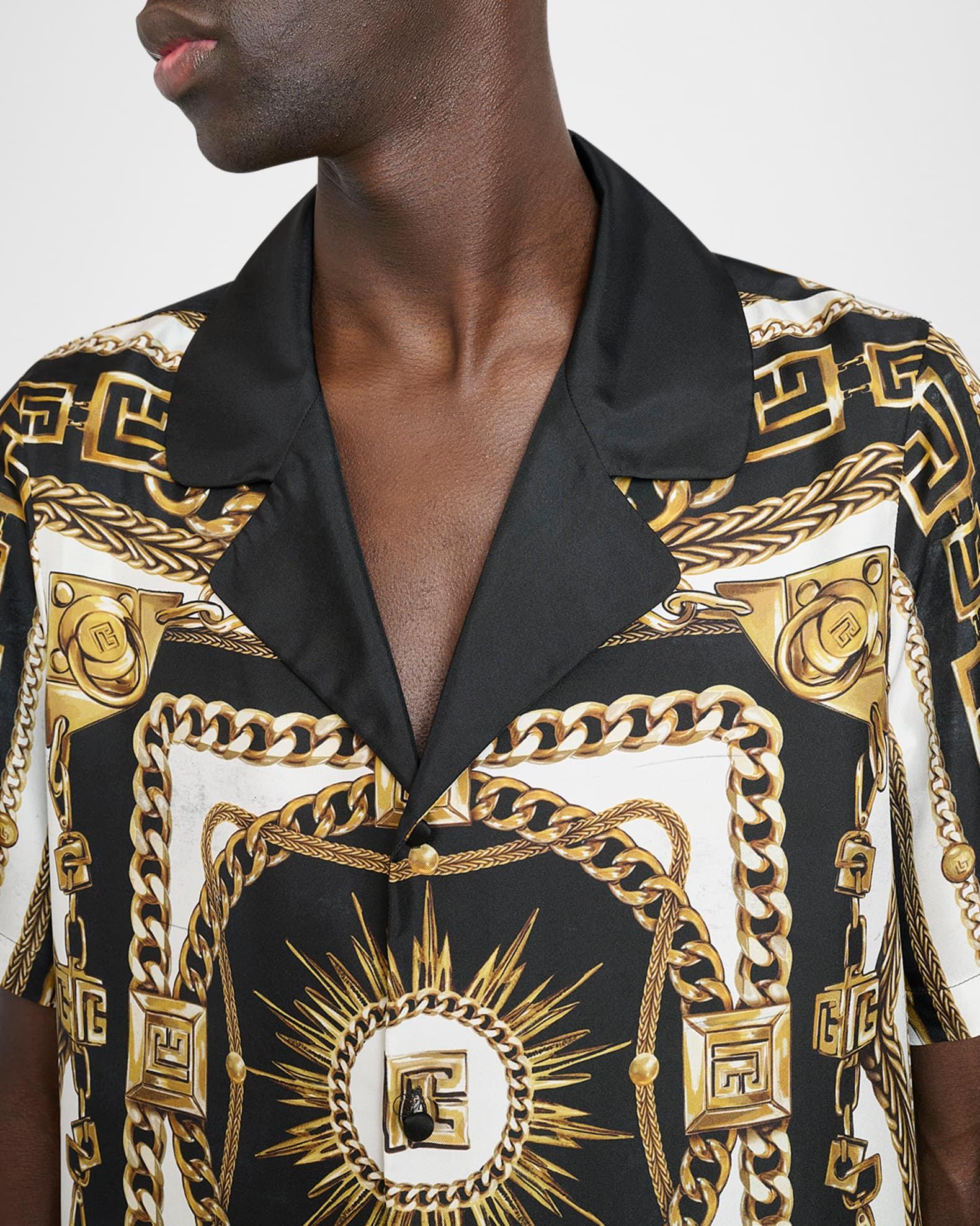 Men's Foulard Chaines Short-Sleeve Pajama Shirt Product Image