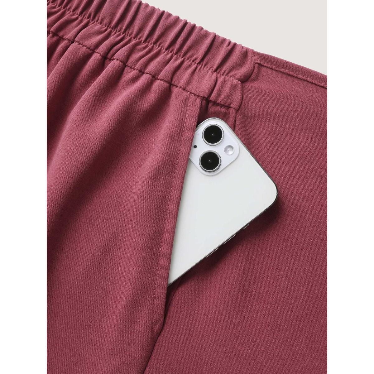 Plus Size Belted Front Overlap Wide-Leg Pants Women Beanpastepowder Timeless Loose Mid Rise Elegant Pants BloomChic 30/6X Product Image