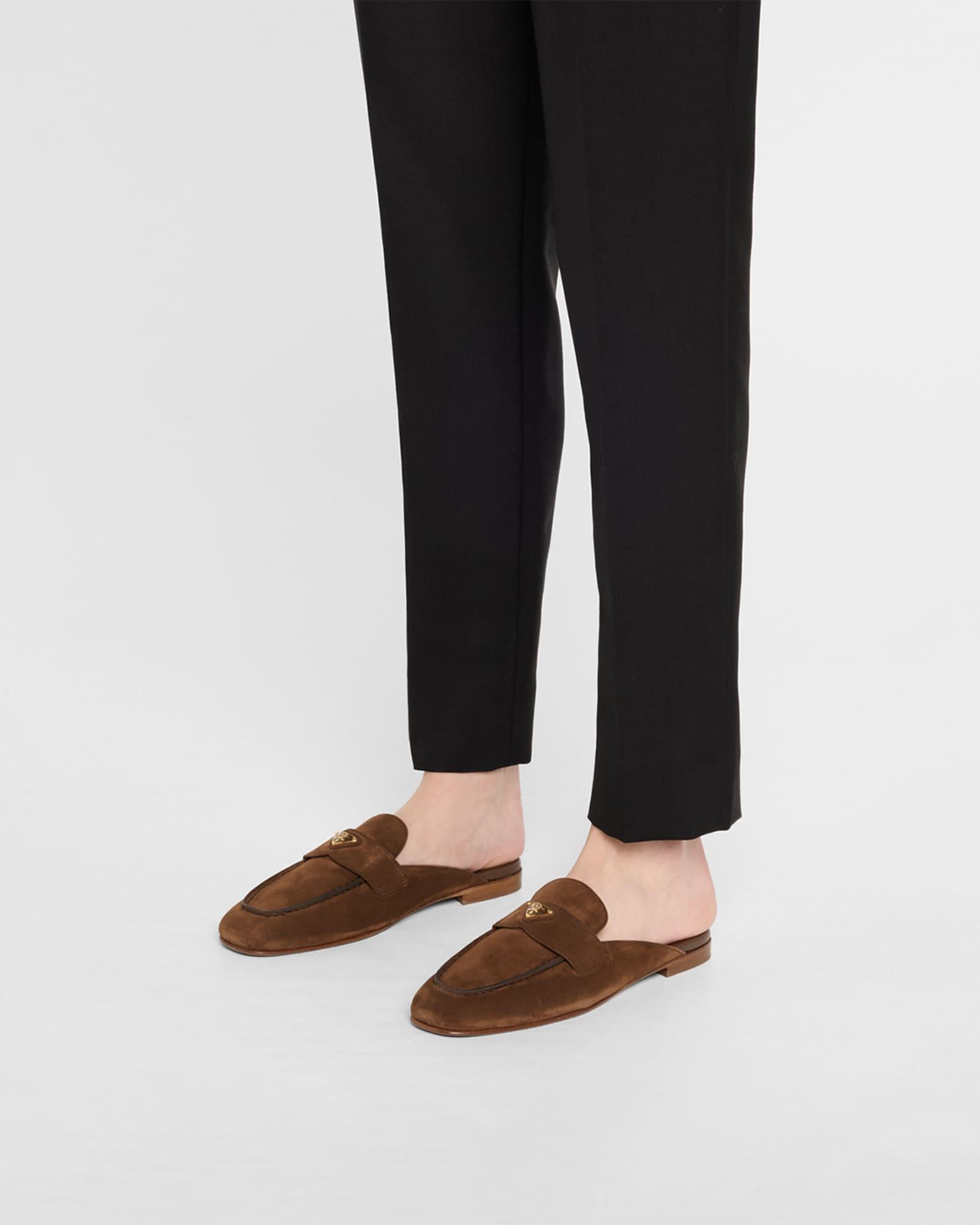 Logo Suede Loafer Mules Product Image