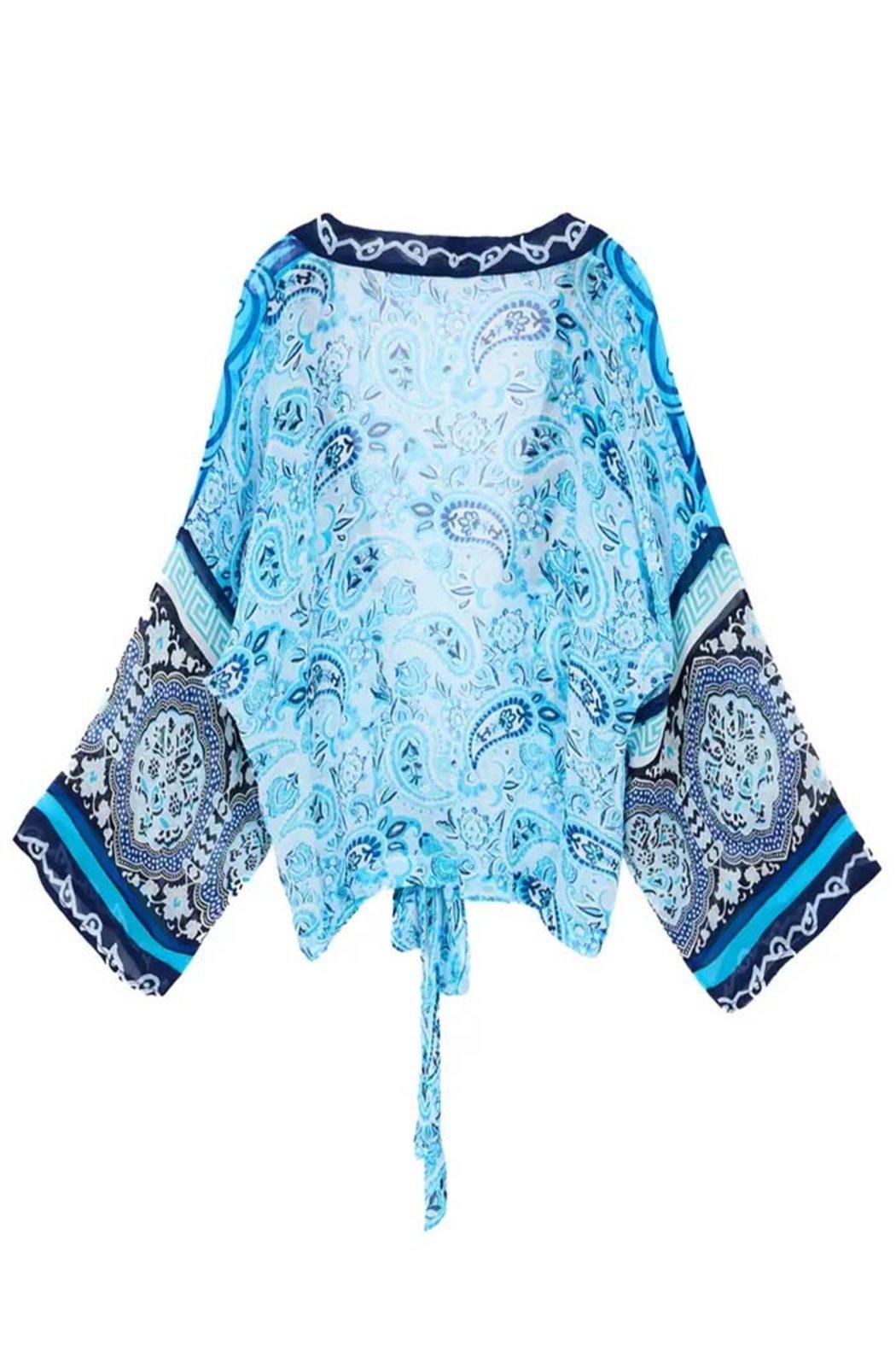 Flare Sleeve Tie Front Kimono Product Image