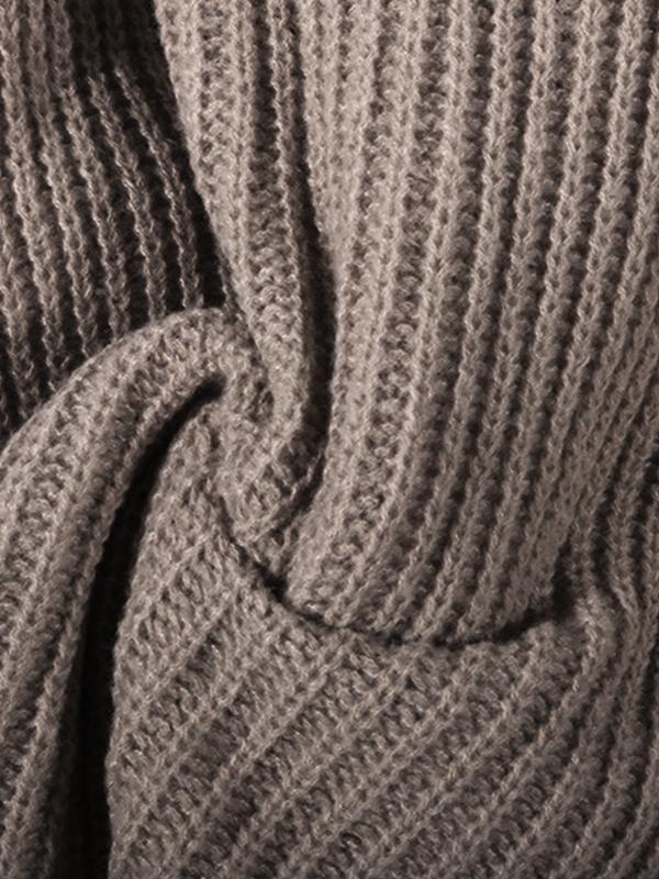 Solid Crew Neck Knit Sweater Product Image