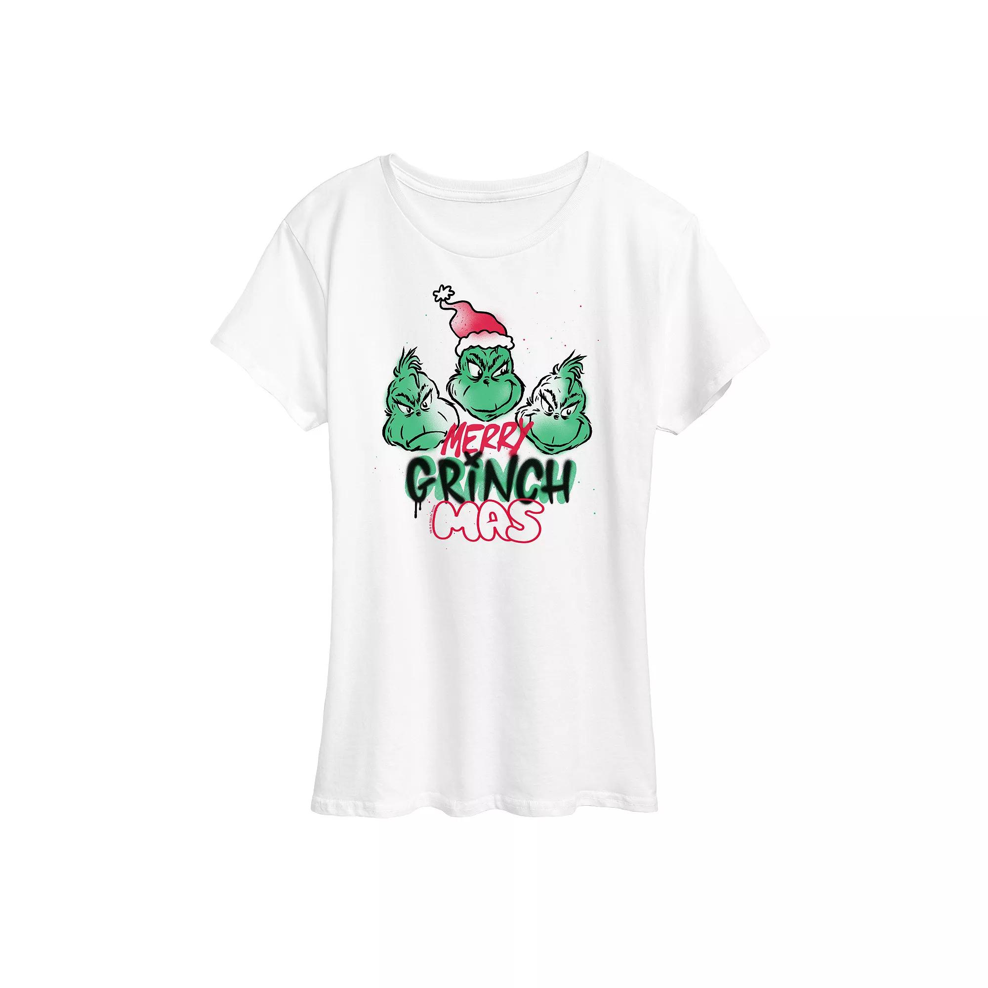 Women's Dr. Seuss The Grinch Merry Grinchmas Graphic Tee, Girl's,  Product Image