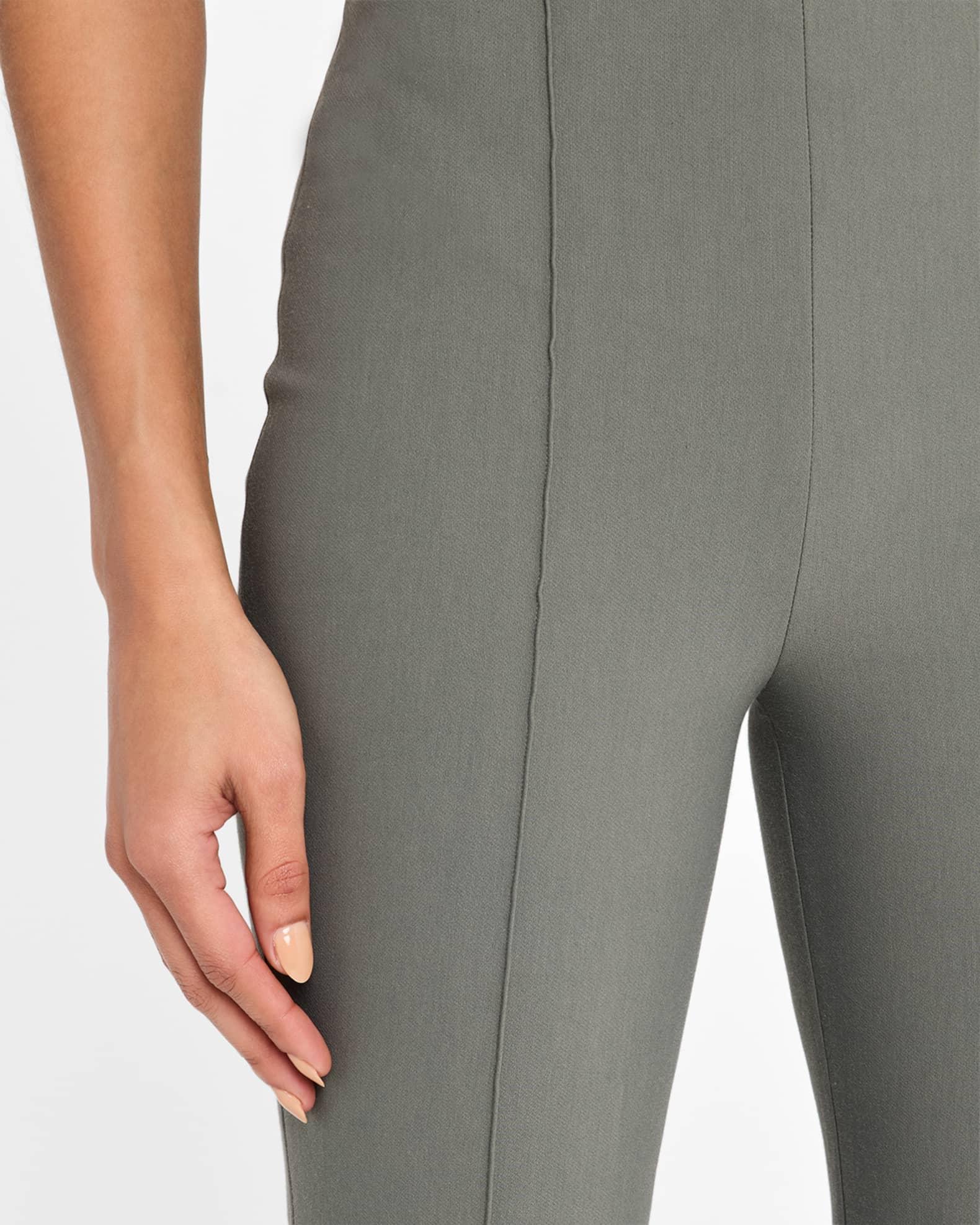 Cropped Flare-Leg Pintuck Pants Product Image