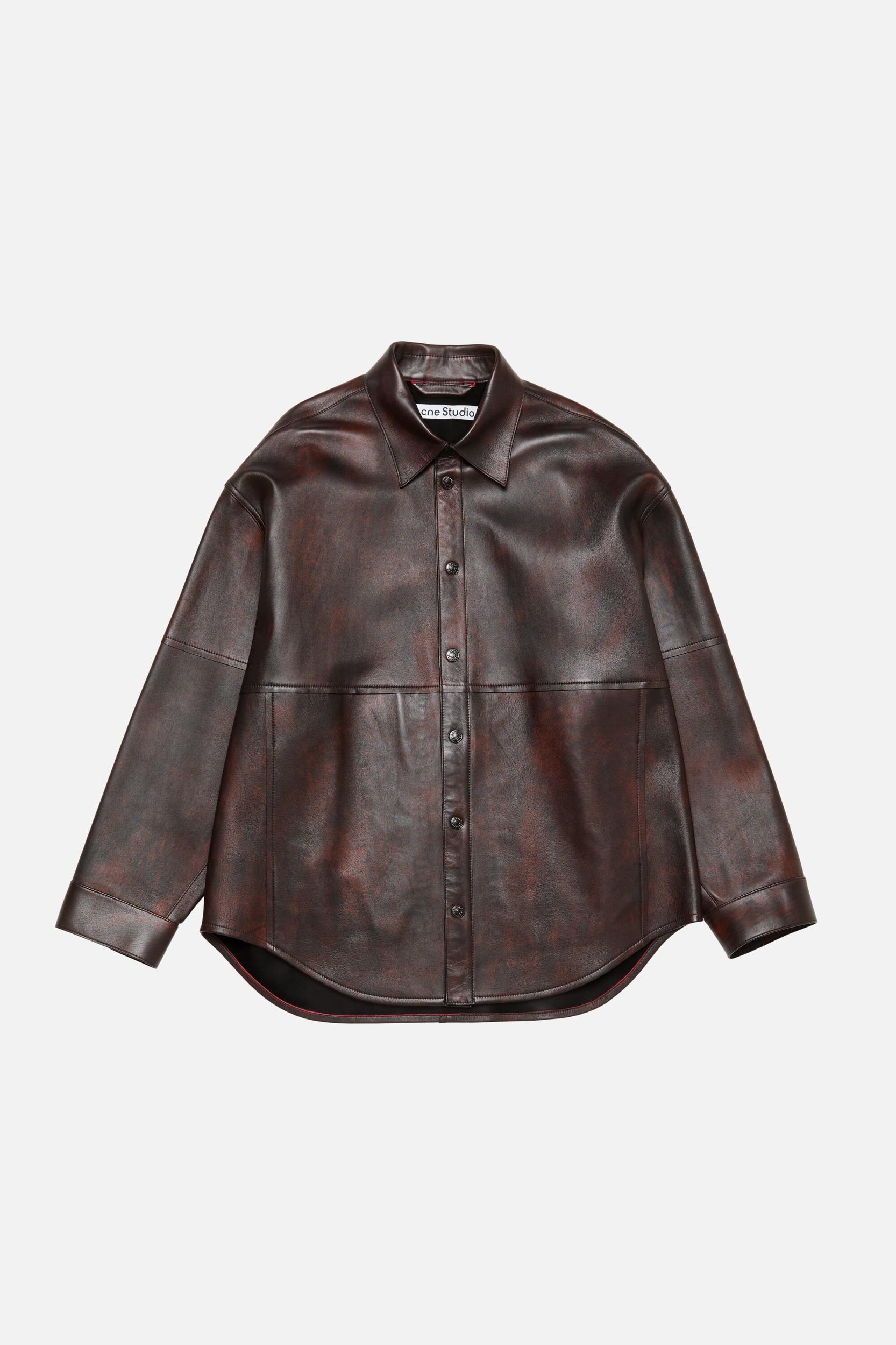 Leather shirt jacket Product Image