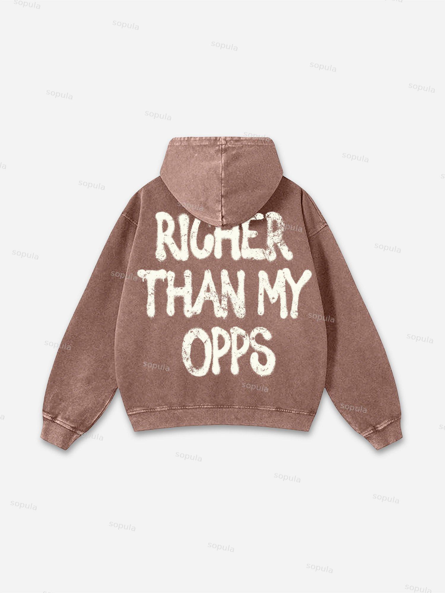 Get Rich Vintage Abstract Graphic Acid Wash Hoodie Product Image