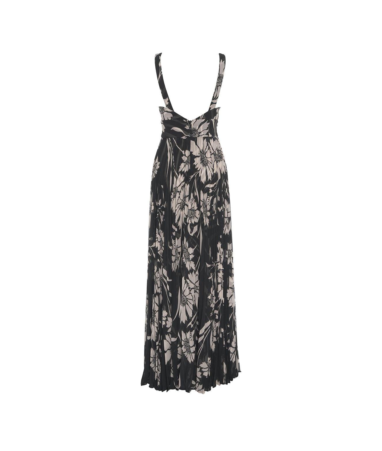 Pleated maxi dress with floral pattern Product Image