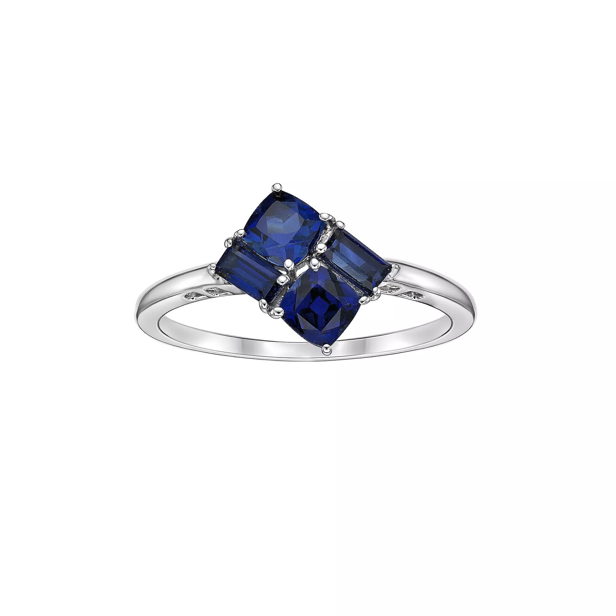 Gemminded Sterling Silver & Lab-Created Sapphire Ring, Women's, Size: 8 Product Image