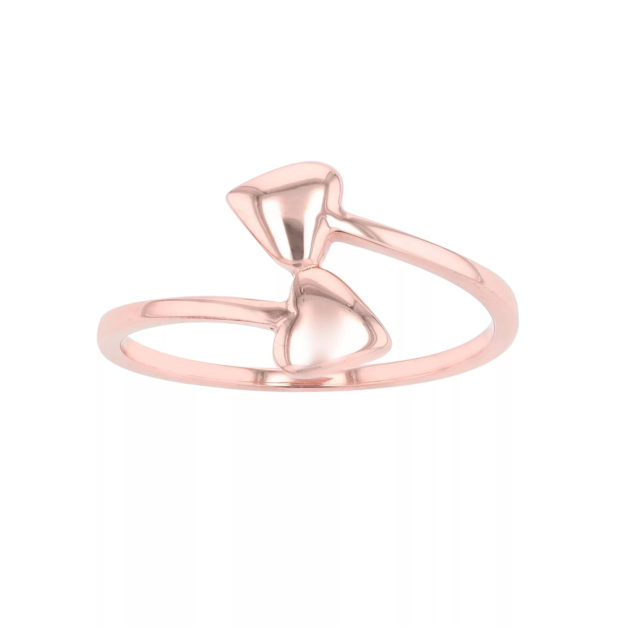 Au Naturale 14k Gold Double Heart Bypass Ring, Women's,  Product Image