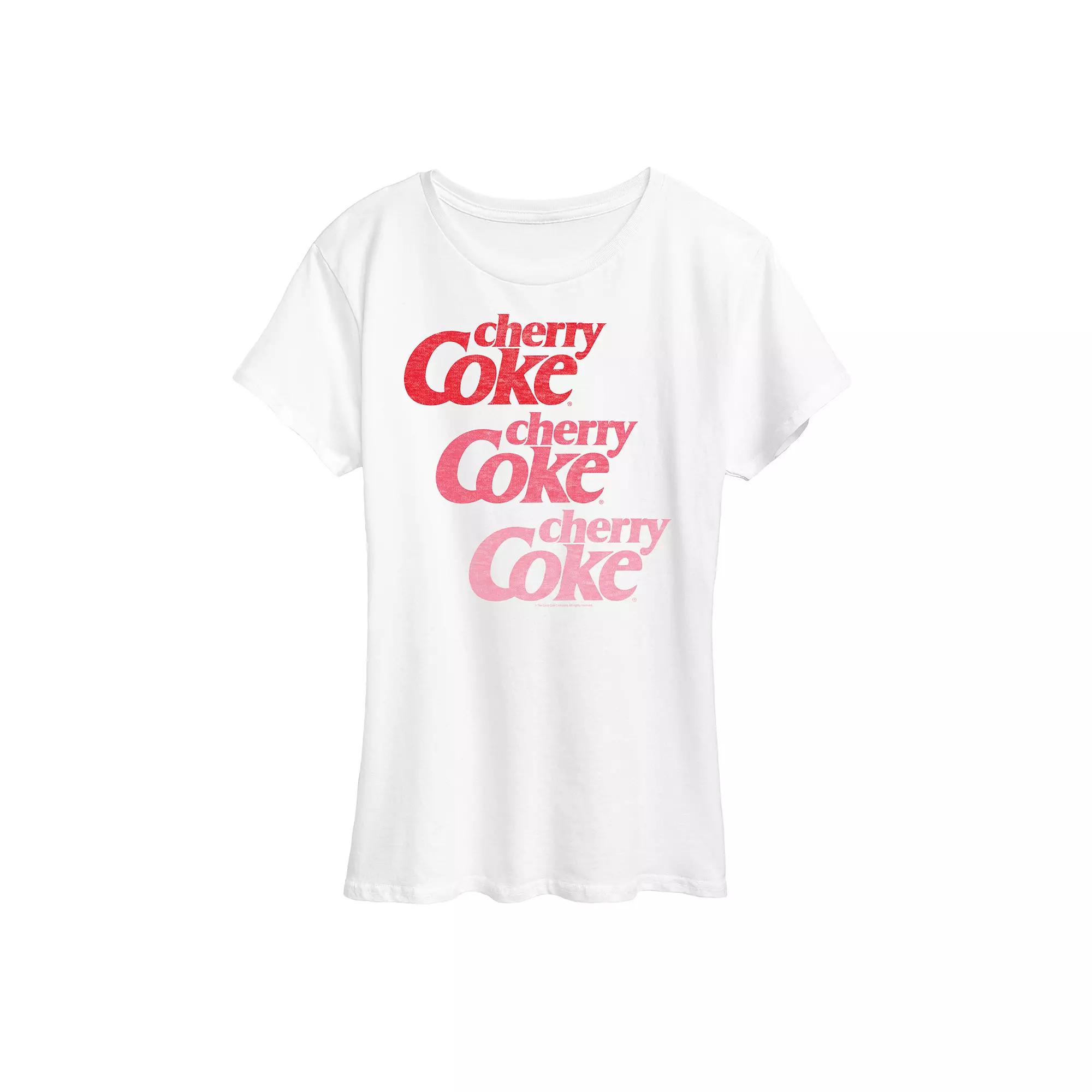 Women's Cherry Coke Ombre Logo Repeated Graphic Tee,  Product Image