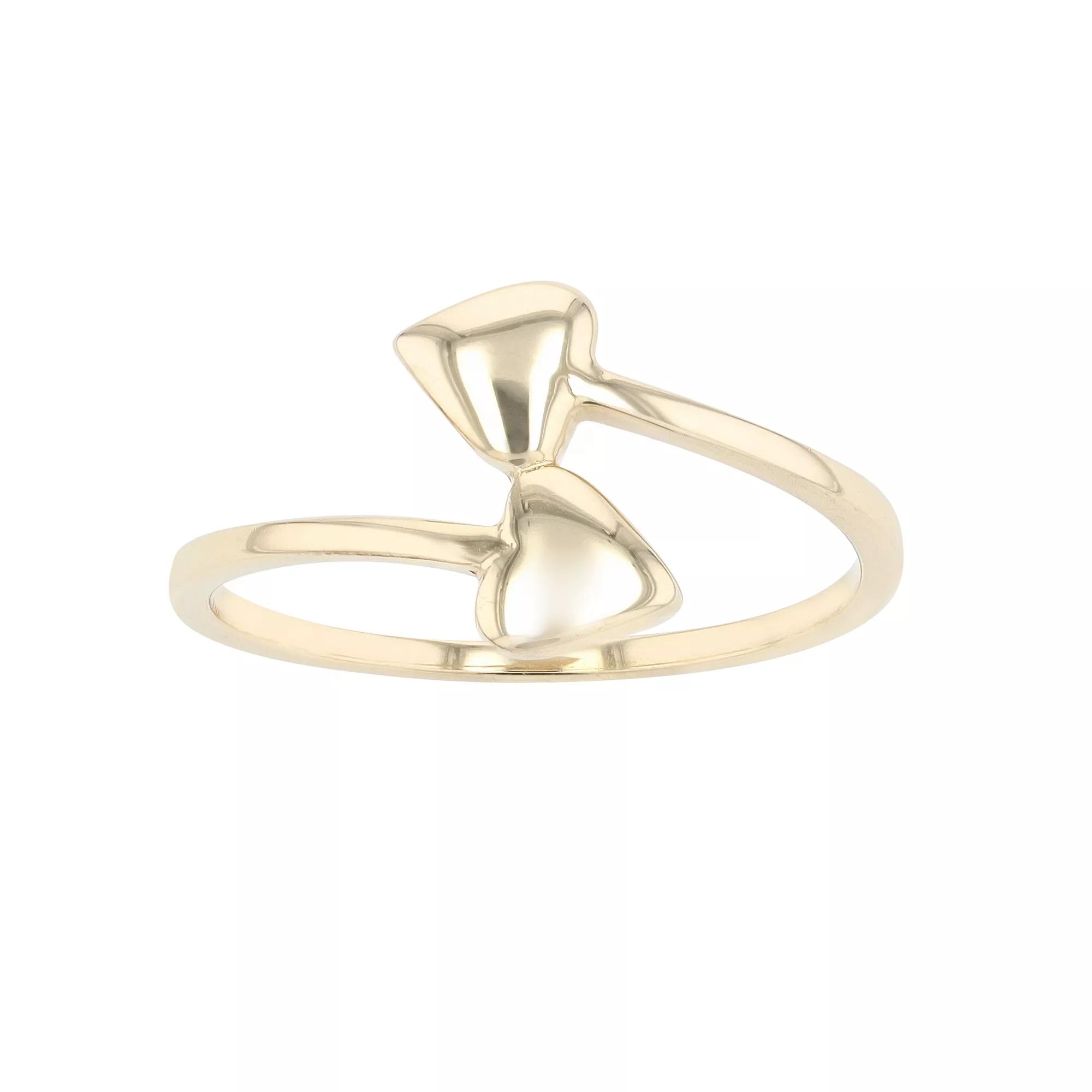 Au Naturale 14k Gold Double Heart Bypass Ring, Women's,  Product Image