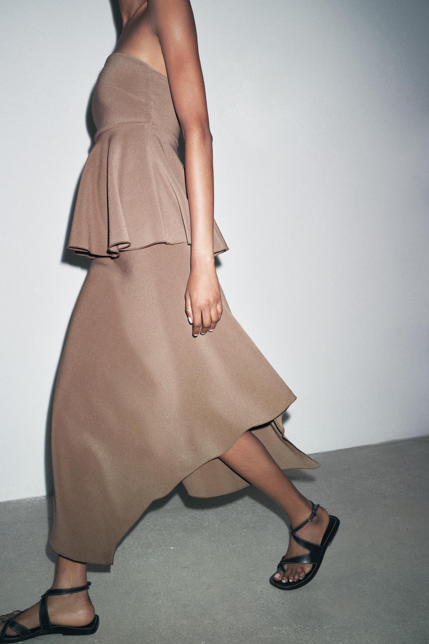 ASYMMETRICAL CREPE MIDI SKIRT Product Image