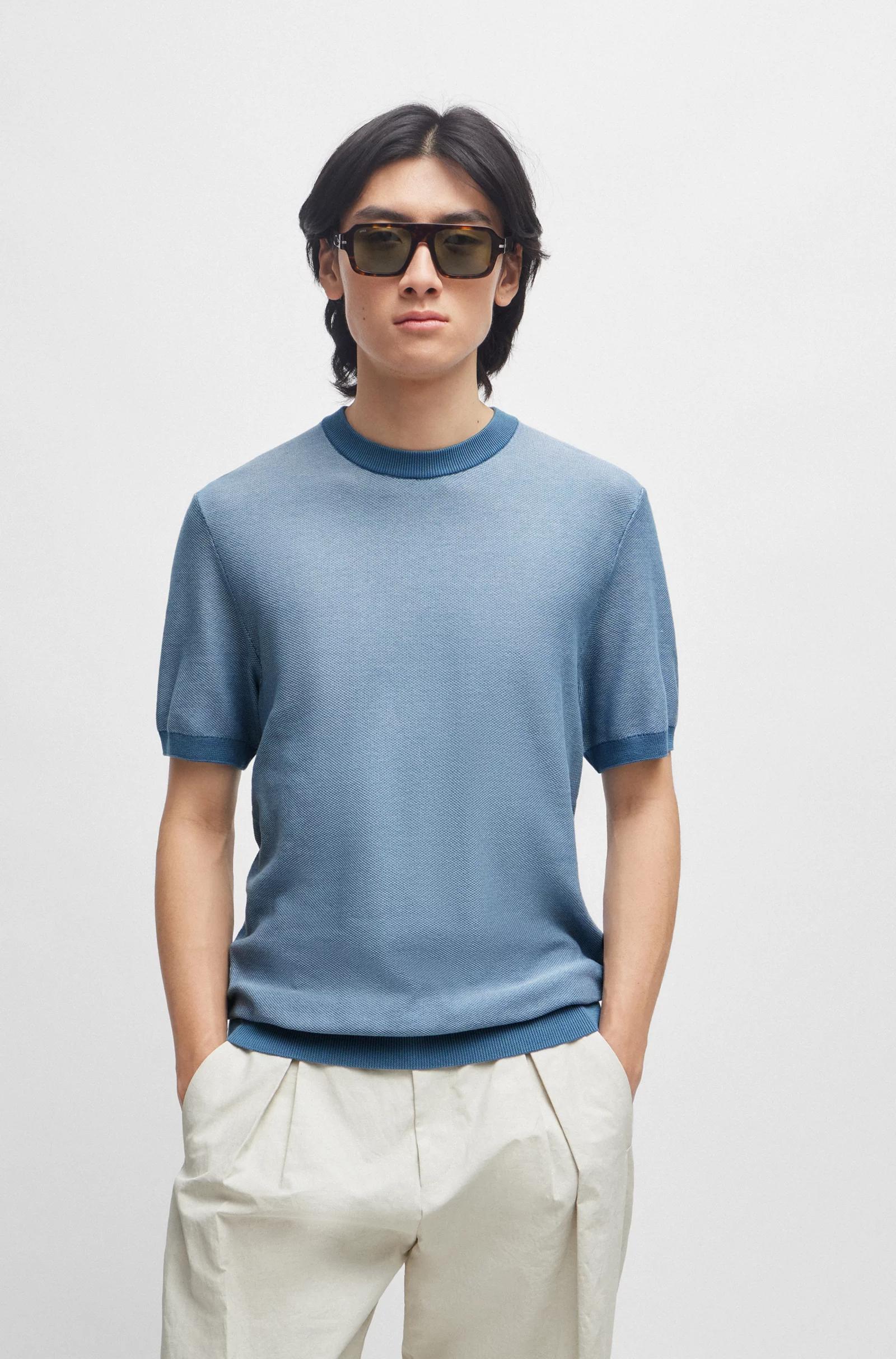 Boss SHORT-SLEEVED SWEATER WITH MICRO STRUCTURE Product Image