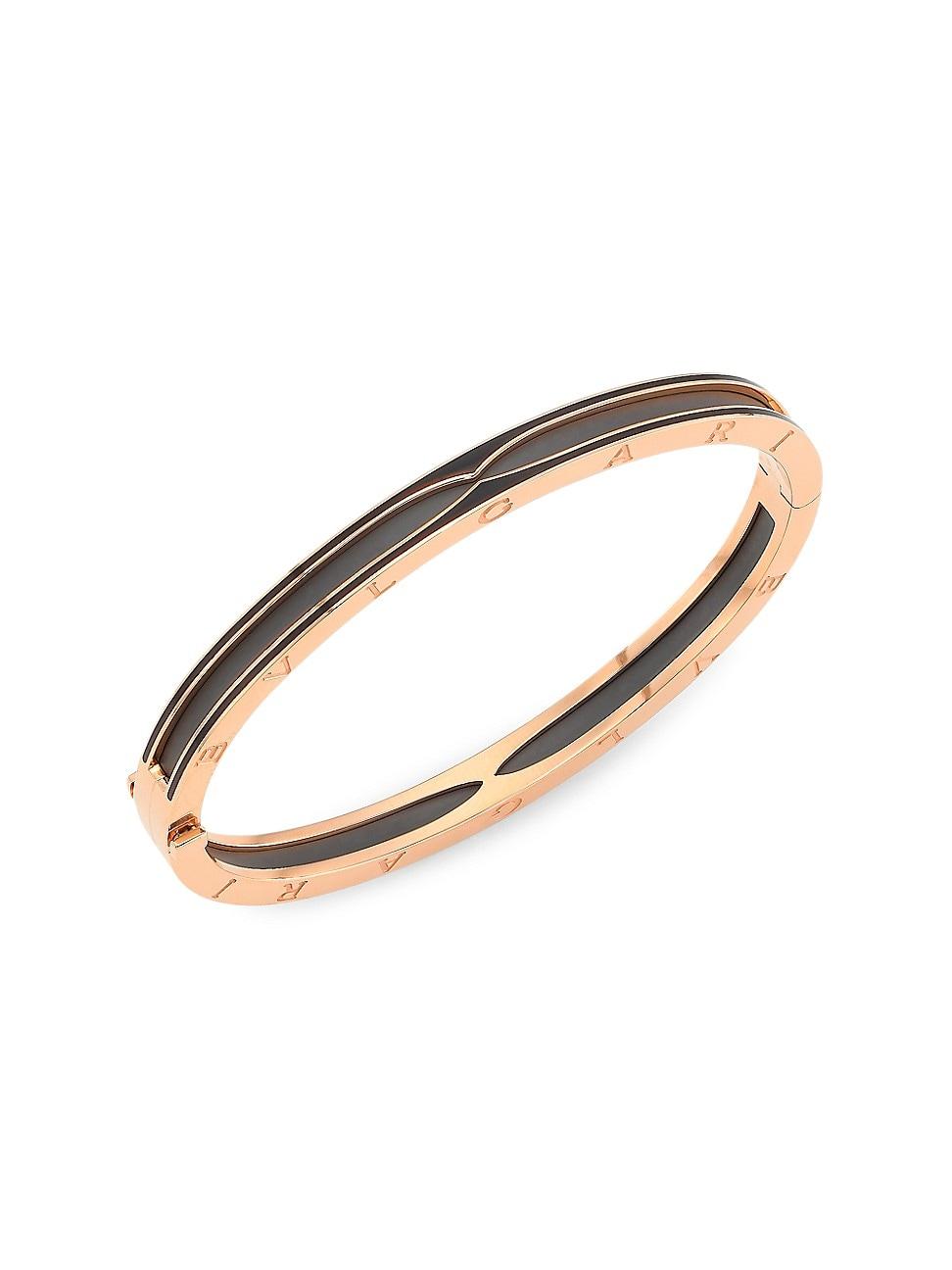 Womens B. zero1 18K Rose Gold & Ceramic Bangle Bracelet Product Image