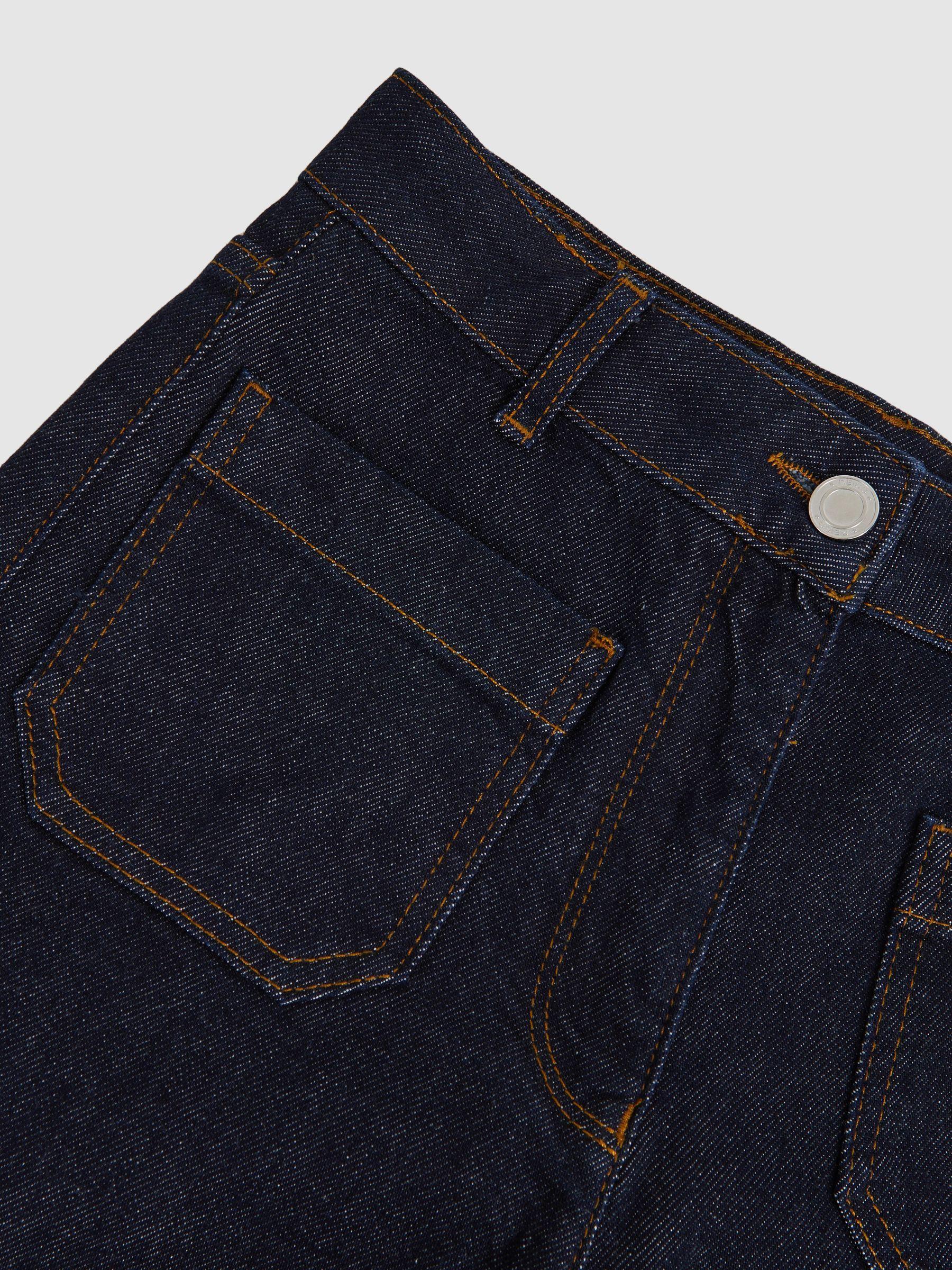Straight-Leg Patch-Pocket Jeans in Dark Blue Product Image
