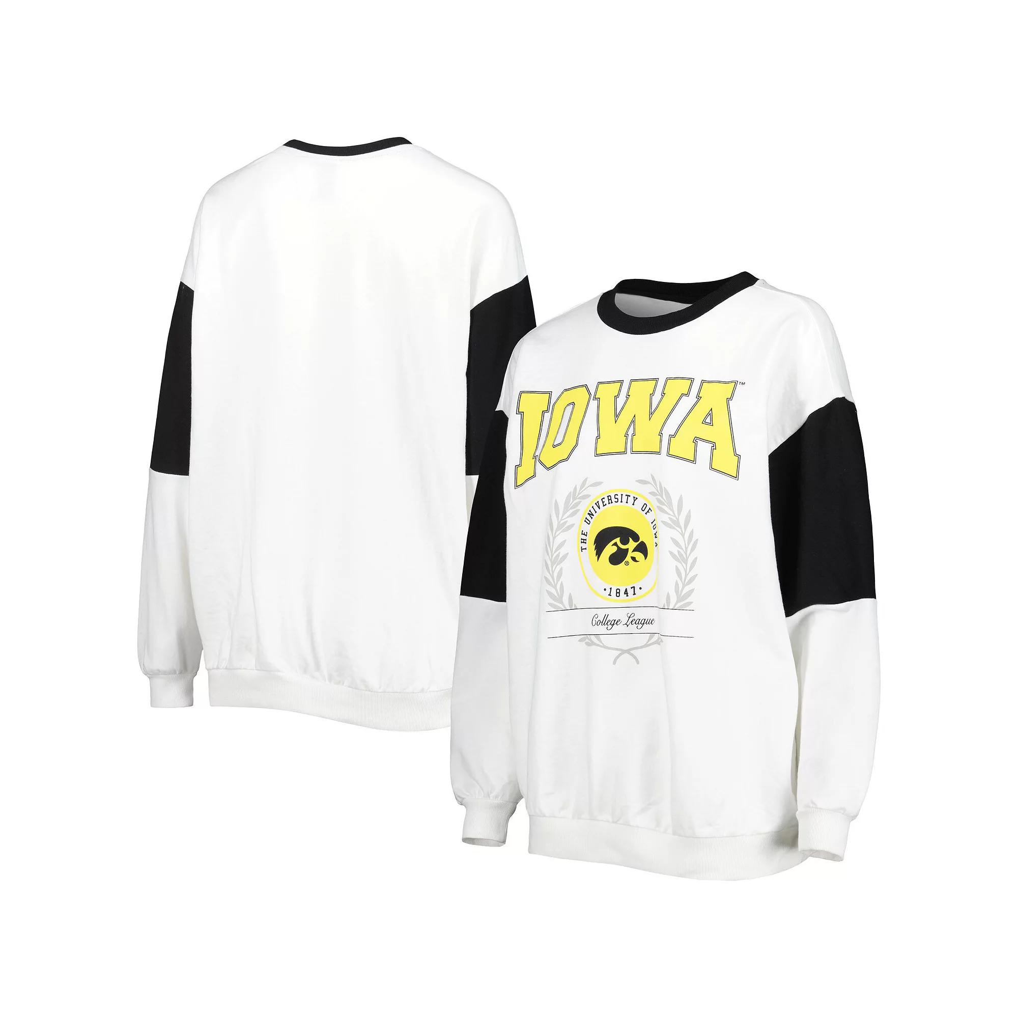 Women's Gameday Couture White Iowa Hawkeyes It's A Vibe Dolman Pullover Sweatshirt, Size: Small Product Image