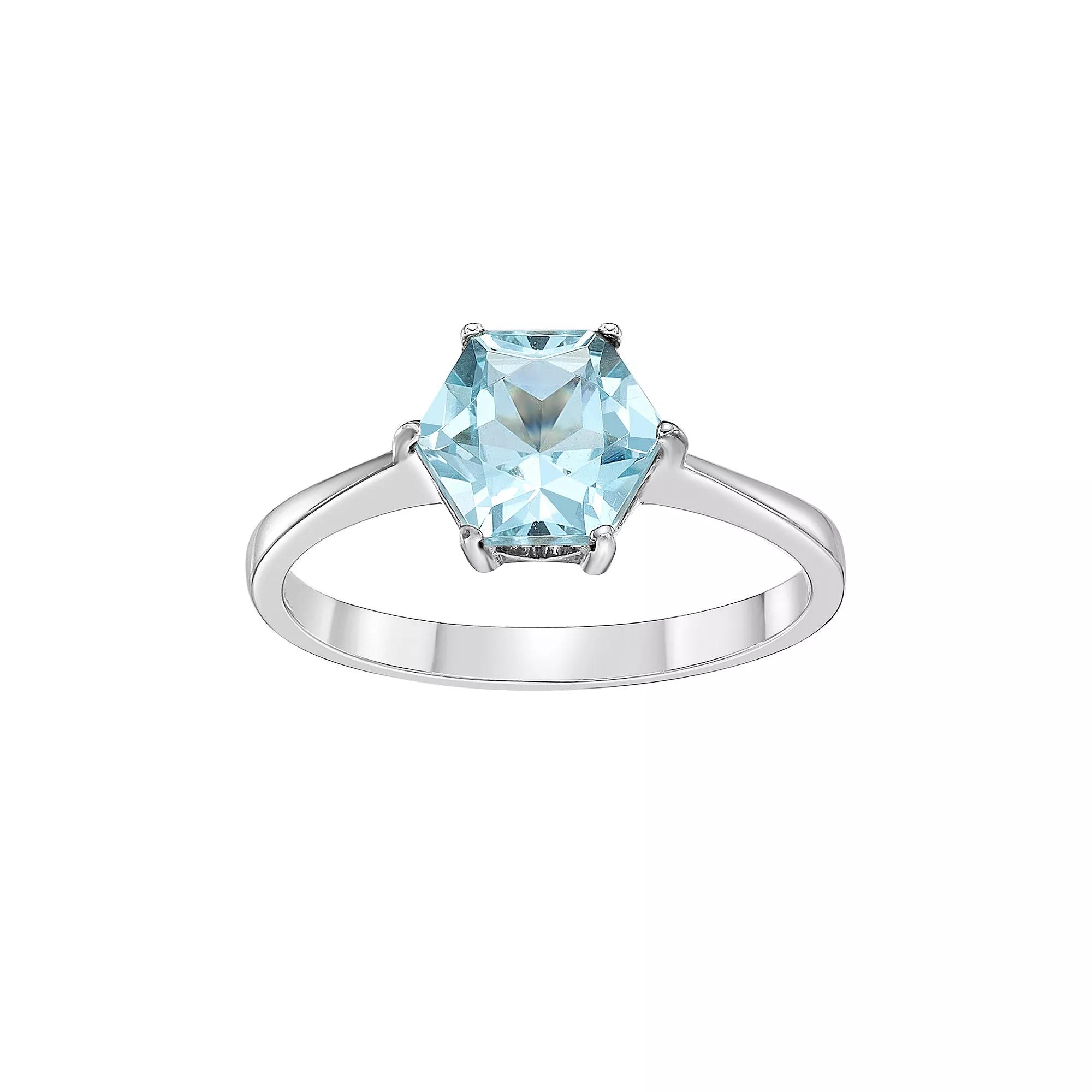 Gemminded Stirling Silver Blue Topaz Ring, Women's, Size: 5, Sterling Product Image