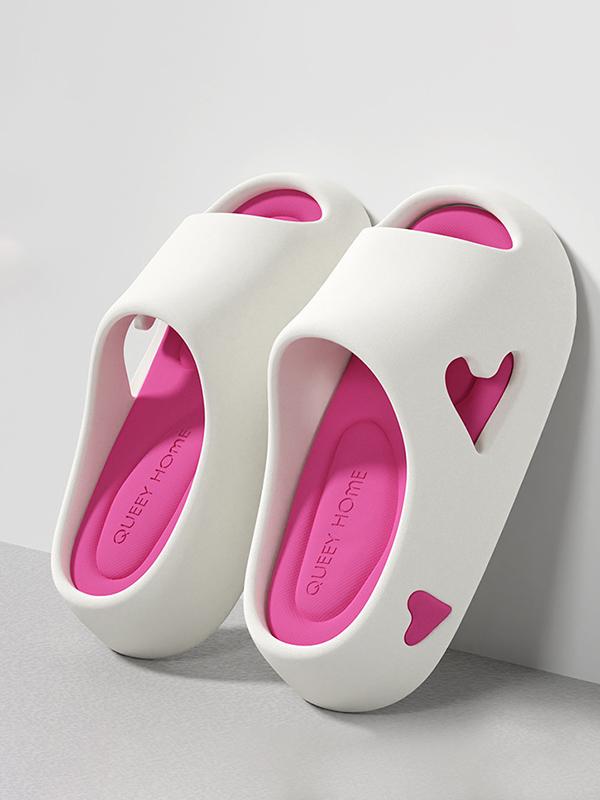 Contrast Color Hollow Open Toe Platform Shoes Slippers Product Image