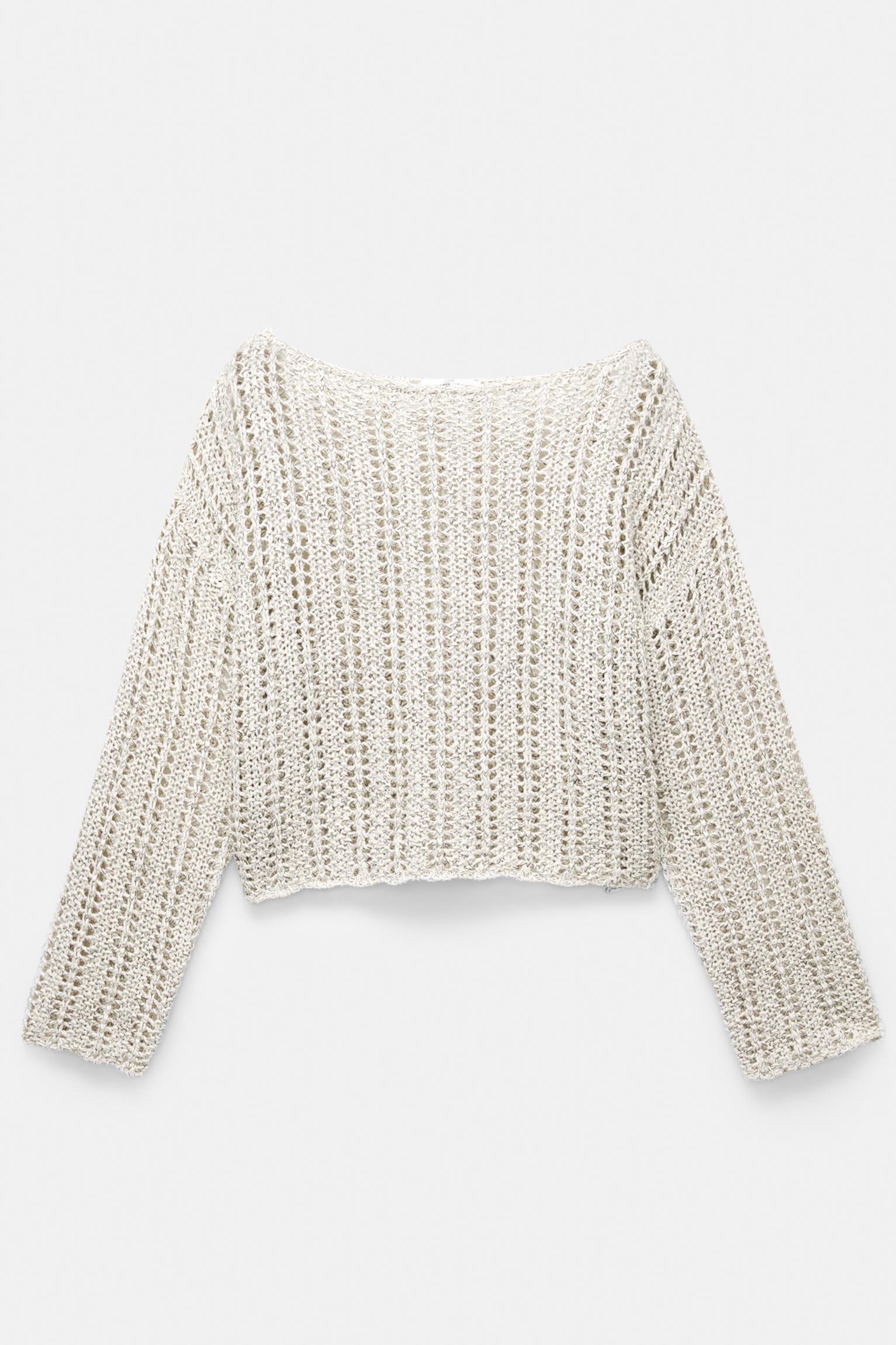 Cropped open knit sweater Product Image
