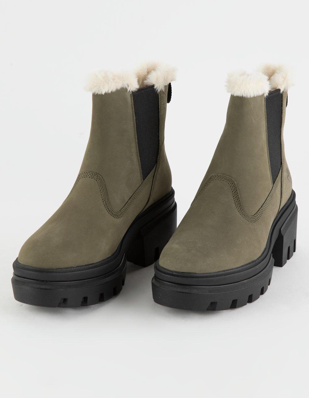 TIMBERLAND Everleigh Warm Lined Chelsea Womens Boots - OLIVE Product Image