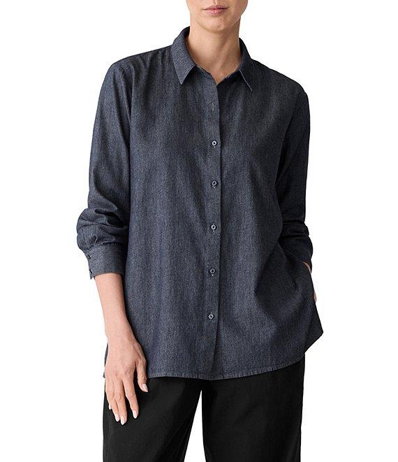 Eileen Fisher Organic Cotton Twill Elastic Tie Waist Cargo Pants Product Image