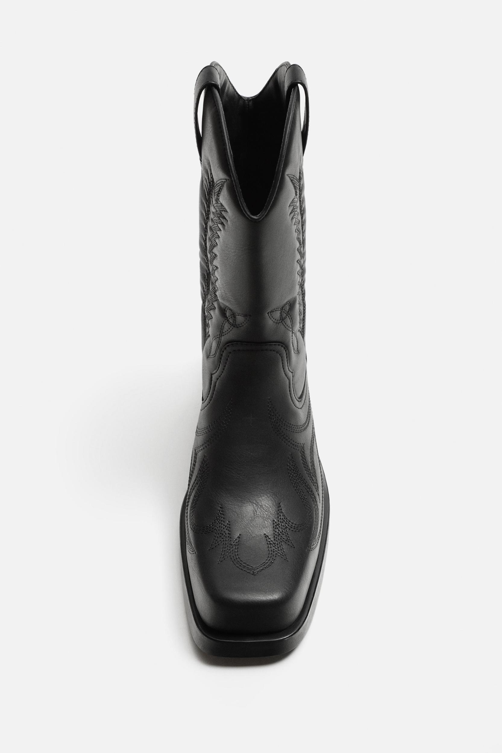 TOPSTITCHED COWBOY BOOTS Product Image