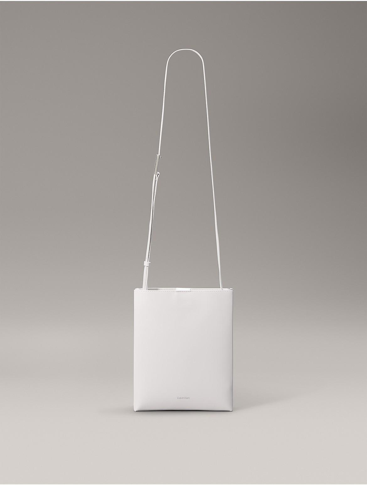Calvin Klein Womens Line Leather Crossbody Bag - White Product Image