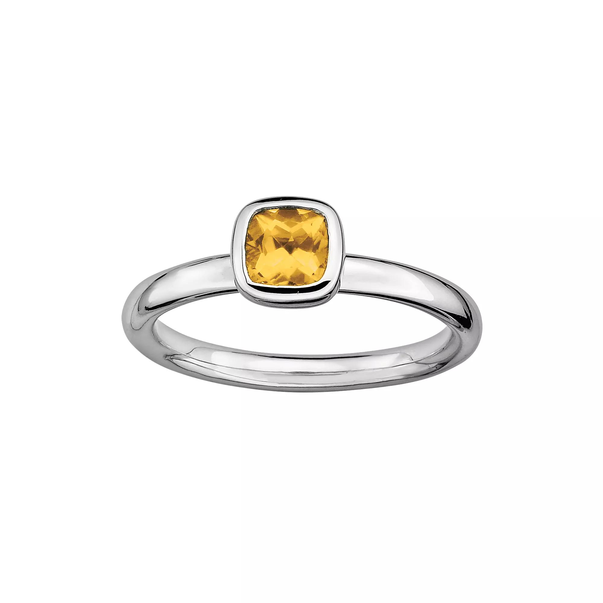 Stacks & Stones Sterling Silver Citrine Stack Ring, Women's, Size: 6, Yellow Product Image