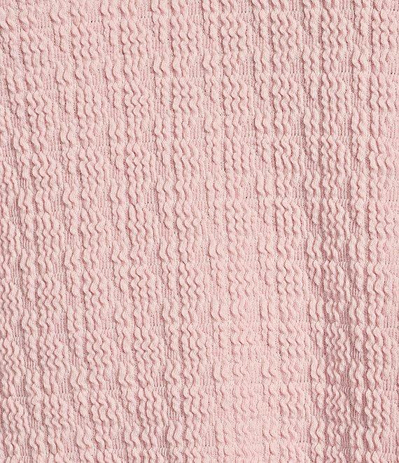 Moa Moa Striped V-Neck Short Sleeve Cropped Top Product Image