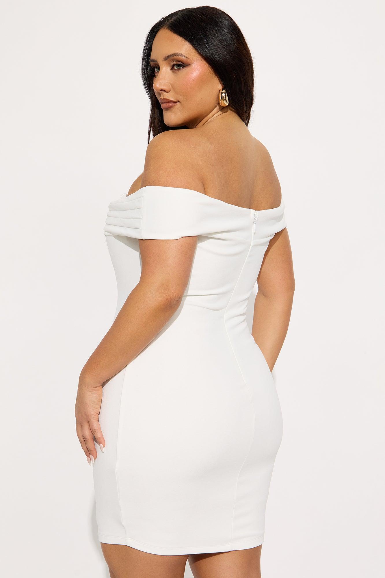 Ashley Off Shoulder Mini Dress - White Female Product Image