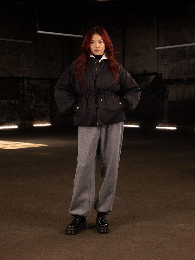 WOMEN'S SHORT CINCHED WAIST JACKET - BLACK / M Product Image