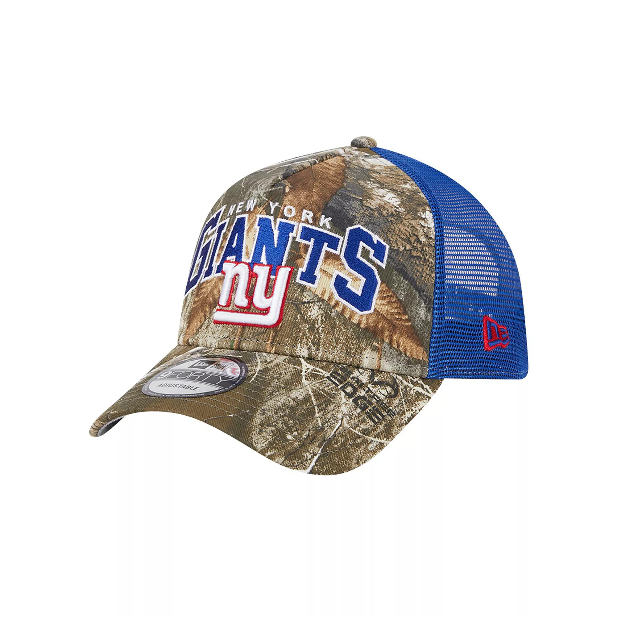 Men's New Era Realtree Camo/Royal New York Giants Active Camo 9FORTY A-Frame Adjustable Hat, Green Product Image