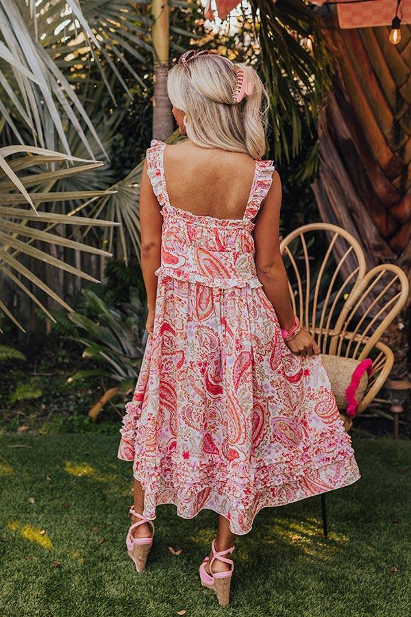 Sunset Splendor Satin Midi Product Image